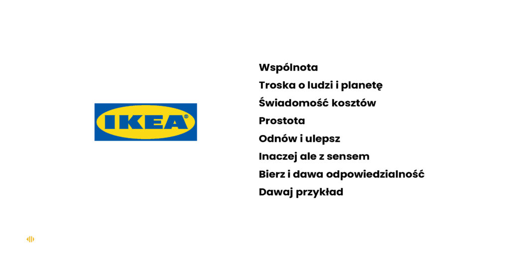 Kluczowe wartości marki IKEA. Opracowanie własne