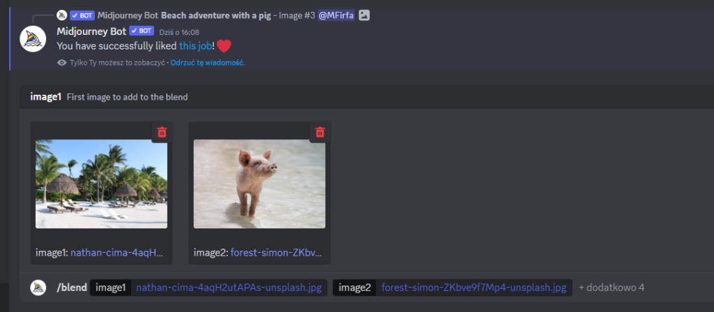 Generowanie obrazu w narzędziu AI na podstawie dwóch zdjęć.
