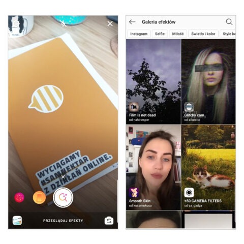 Wybór filtrów i galeria efektów_Filtry na Instagramie