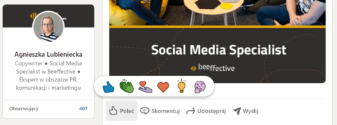 Rekacje_Aktywność na LinkedIn